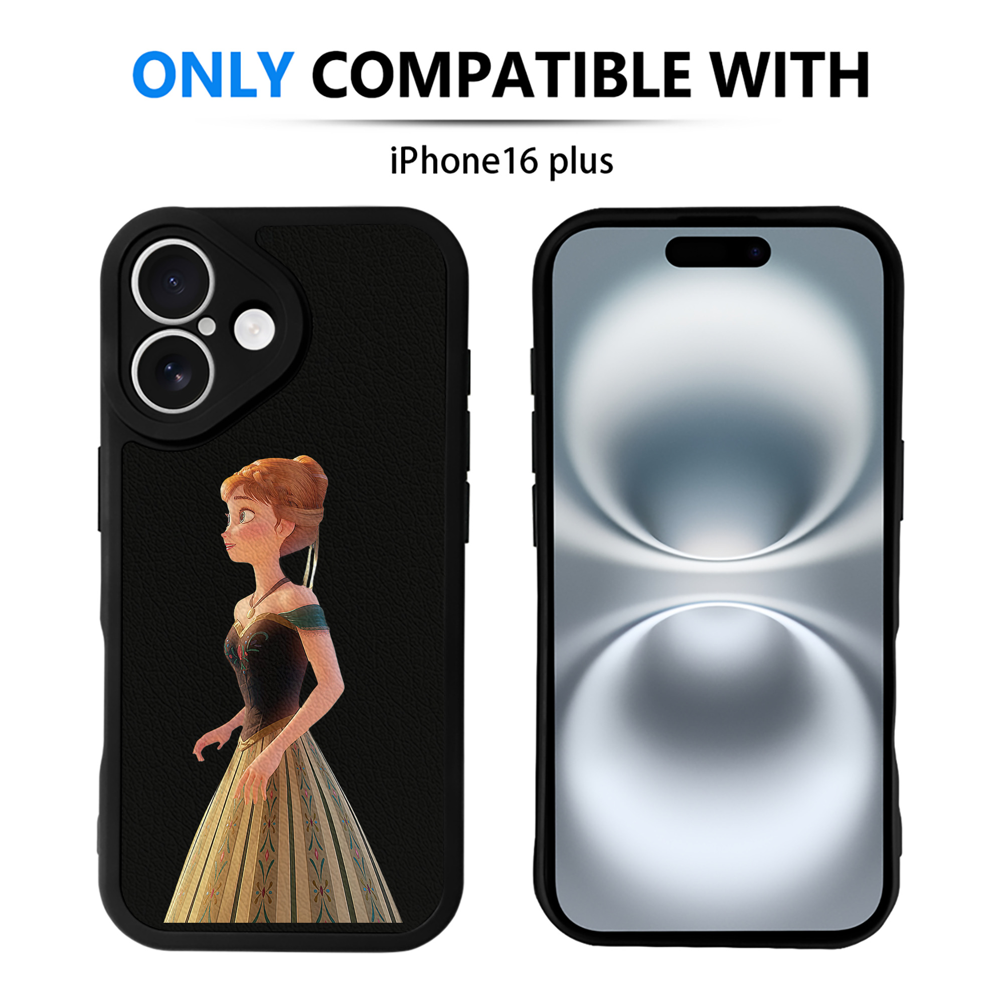 （画像用） アナと雪の女王 アンナ エルサ Frozen Anna Elsa 【iPhone 16シリーズ対応】シリコンスマホケース（レザー調） 材質：シリコン